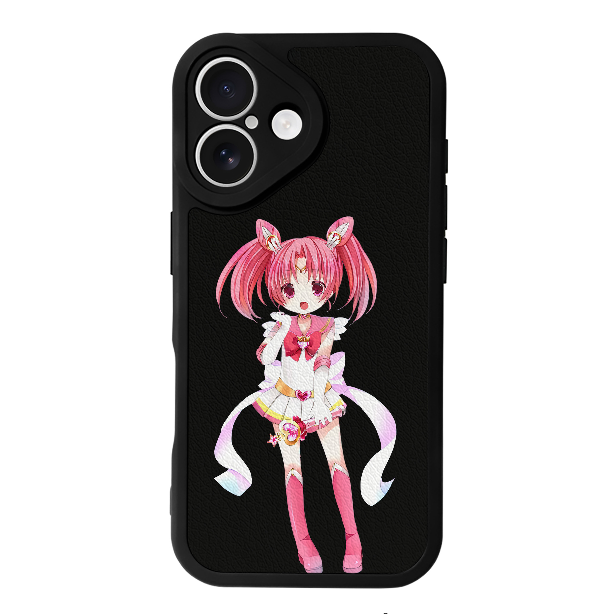 （画像用） 美少女戦士セーラームーン ちびうさ Sailor Moon Chibiusa Tsukino Usagi Small Lady Serenity 【iPhone 16シリーズ対応】シリコンスマホケース（レザー調） 材質：シリコン